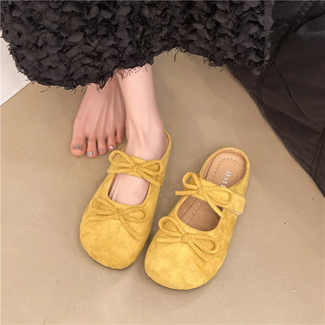 Xajzpa Shoes Ladies' Slippers Slipers Women Butterfly-Knot Cover Toe 2025 Summer Flat Mary Janes Butterfly-knot Slides Shoes Woman 2025
